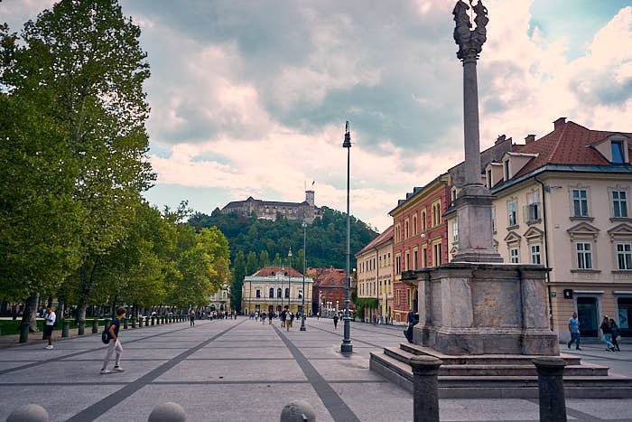 Kongressplatz Blick Ljubljanski grad