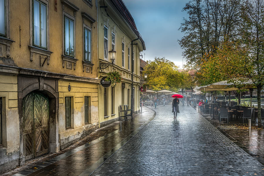 Ljubljana bei Regen